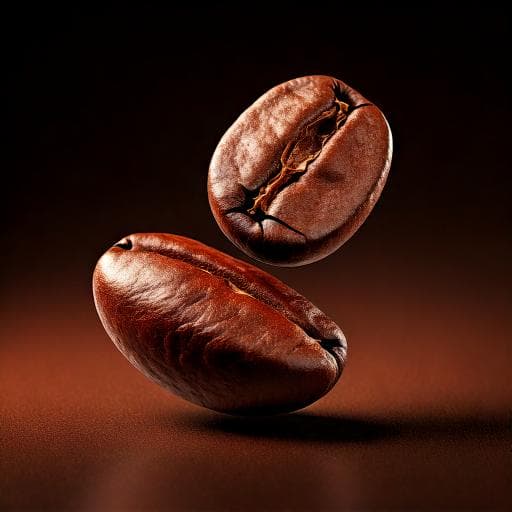 Coffee beans falling